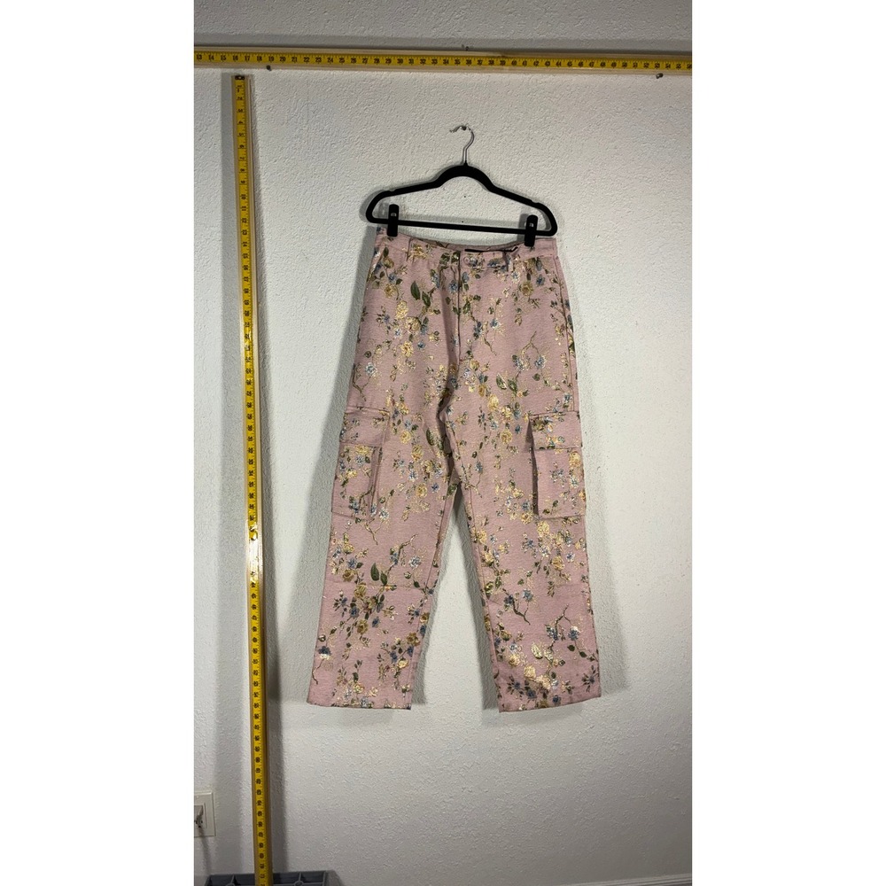 Fashion Nova Men Baggy Blooming Cargo Pants Pink Floral Tapestry 32 FNM482539
